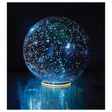 Lighted Mercury Glass Ball Sphere - Blue   253552673240